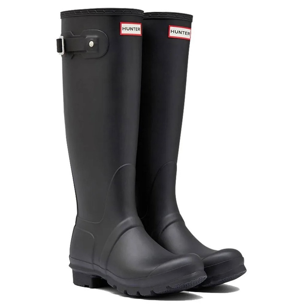 Hunter Black Tall Rain Boots, 7M